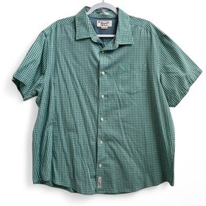 Original Penguin Green Button Down Short Sleeve Collared Shirt Mens Size XXLarge